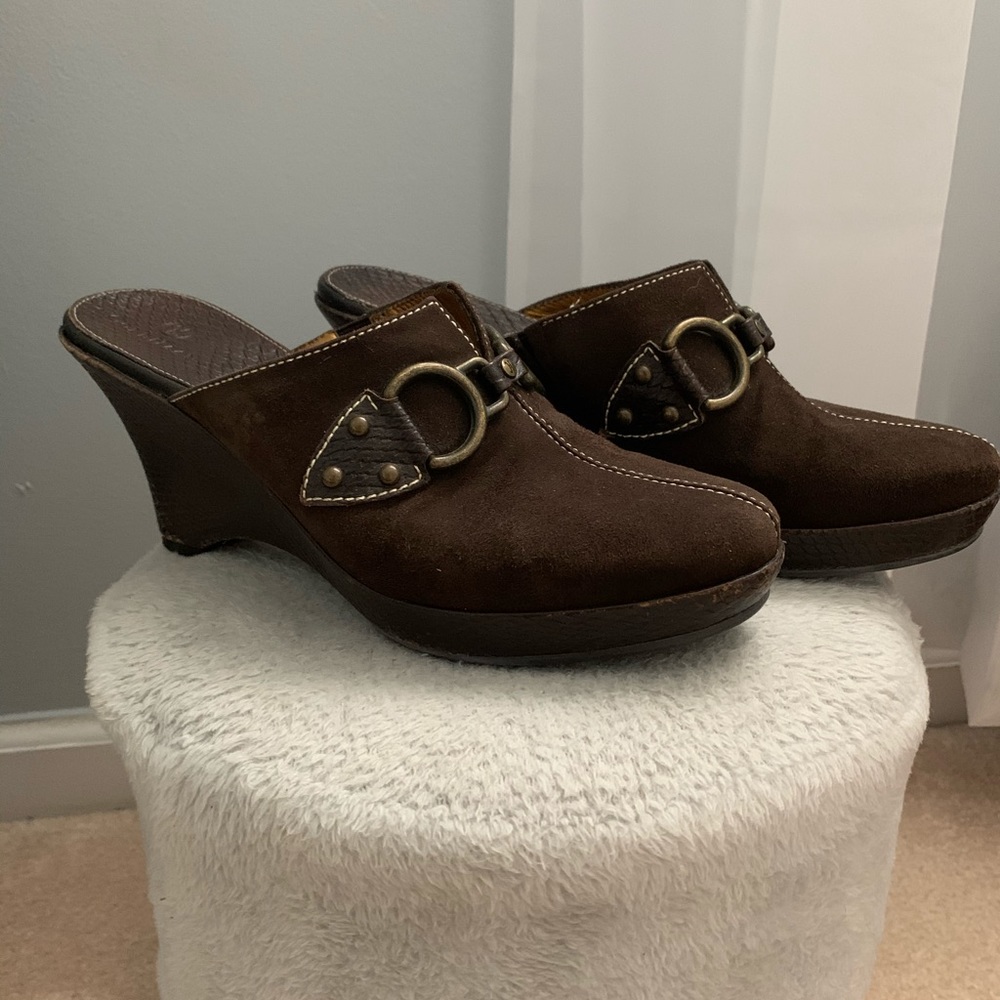 ❌SOLD❌ COLE HAAN Mule Suede Dk Brown Casual Size 7.5M